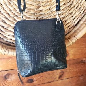 Muska Milano Leather Croc Effect Crossbody Bag